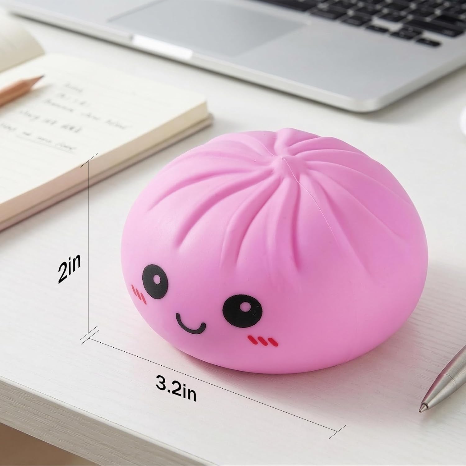 Dumpling Squishies. Glitter Dumpling Mystery Box. Colorful Dumplings Stress Balls Fidget Sensory Toy. Stocking Stuffers with Food Steamer Stretchy Desk Toys (Pink) - Image 2