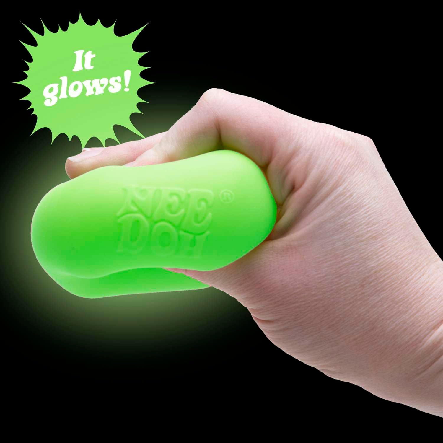 Schylling NeeDoh Nice Cube Glow - Squeeze Toy with a Super Solid Squish - Glows in The Dark - 2.25 Cube - Color May Vary (Pack of 1) - Image 6
