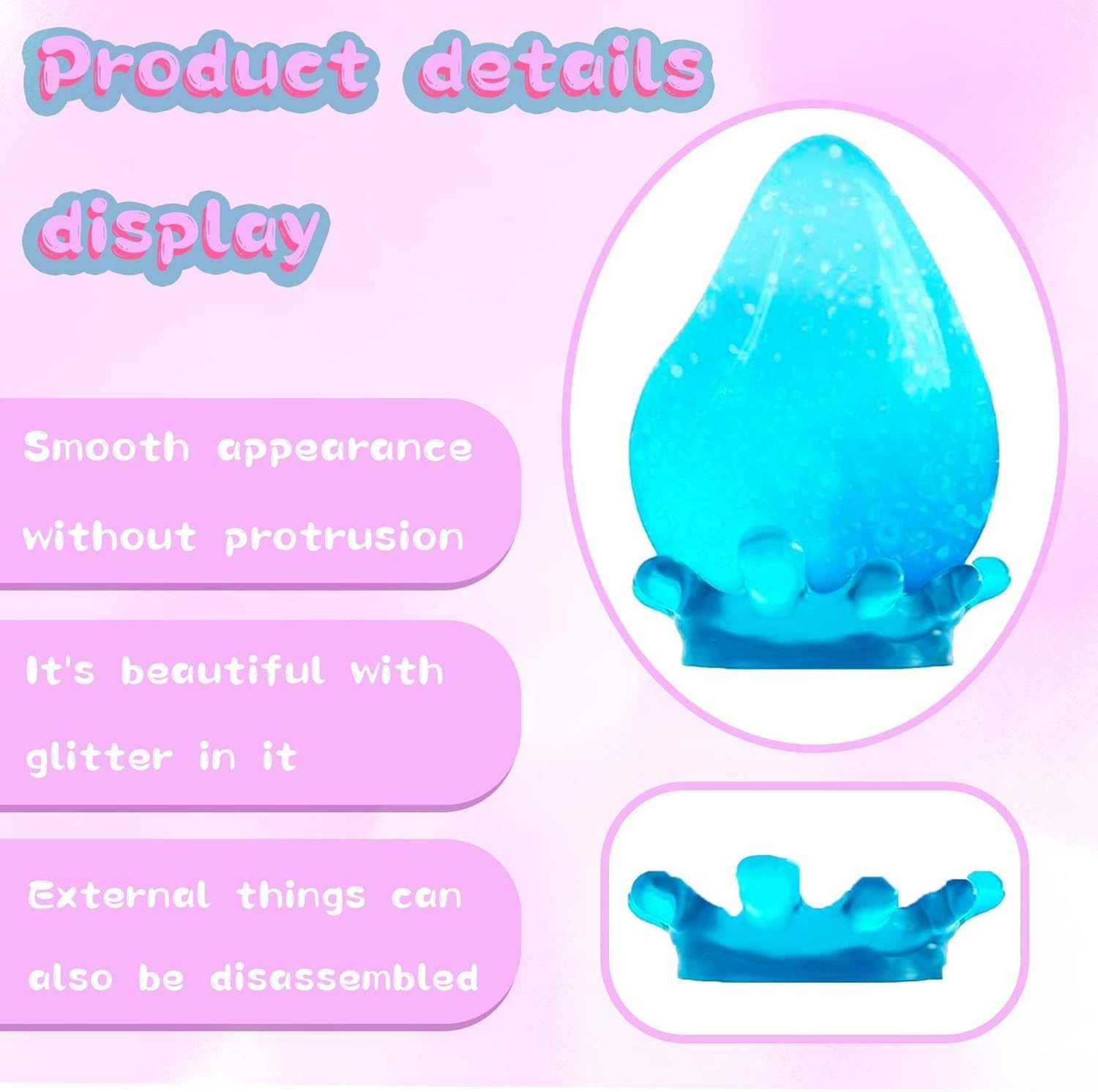 2 Packs Dream Squishy Drop Silicone Squishy Stress Ball for Adults & Kids - Sensory Fidget Toys for Autism. ADHD. Anxiety Relief - Squeeze Stress Relief Toys. Birthday Gifts (Blue & Pink) - Image 4