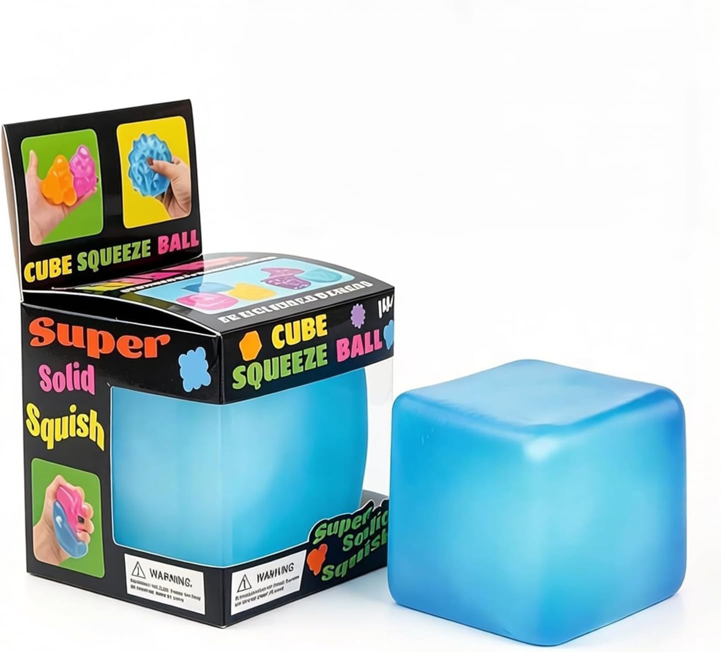 Premium Big Block Cube ?C Sensory Toy with a Super Solid Squish Nice Square Shape Anxiety Sensory Squishy Fidget Toy Ice Cube Slow Rise (Blue)