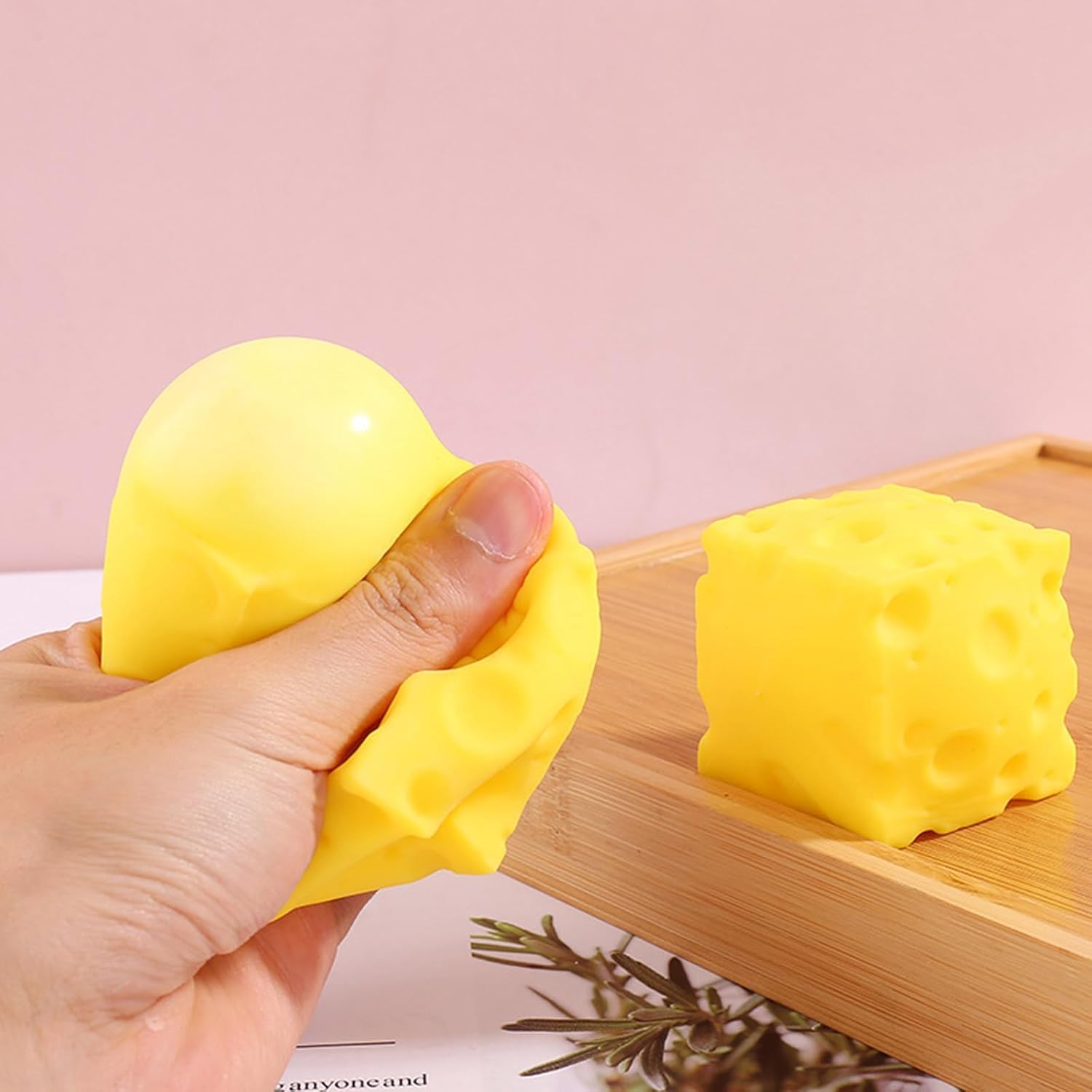 ?Yellow Cheese Squeeze Toy.Soft Novelty Toy. Rebounding Sensory.Help for Relax.Focus. Sensory Cheese for & Adults. Food Theme Cheese Cubes Squishy Toys.Stress Balls for Adults (?Yellow 1) - Image 2
