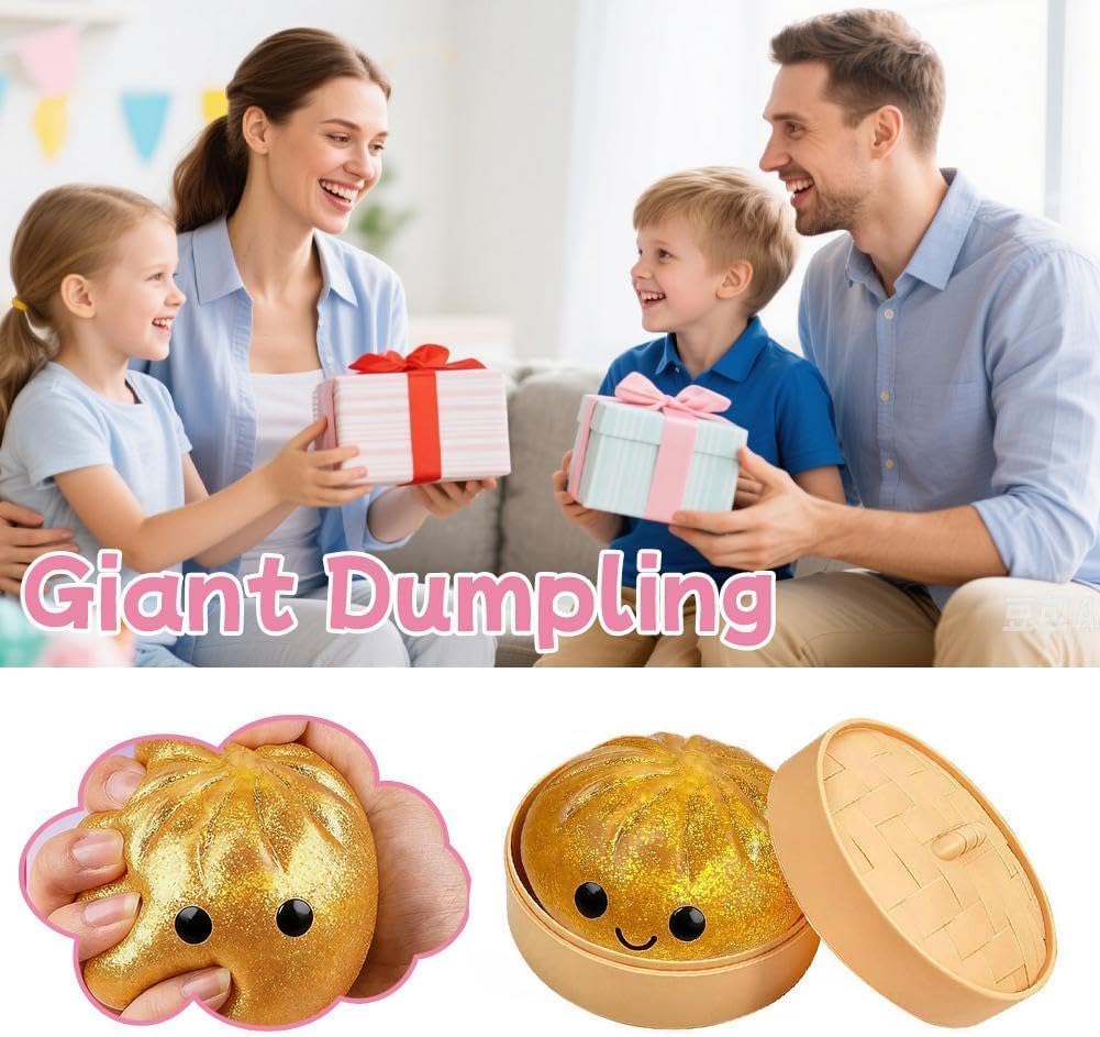 Dumpling Squishies.Glitter Dumpling. Glitter Squishy with Box.Easter Basket Stuffers (White) - Image 6