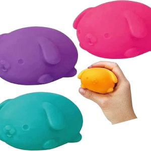Nee Doh Funky Pup.Groovy Glob! Squishy. Squeezy. Stretchy Stress Fidget Balls Gift Set Party Bundle - 3 Pack (Assorted)