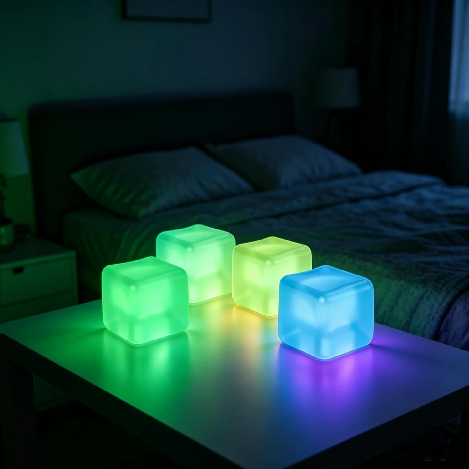 4 Pcs Stress Cube Glow in The Dark. Slow Rising Squishy Fidget Toys for Adults Teens Boys Girls Anxiety Relief Squeeze Stress Balls Sensory Toys for Kids with Autism Party Favors Gifts - Image 6