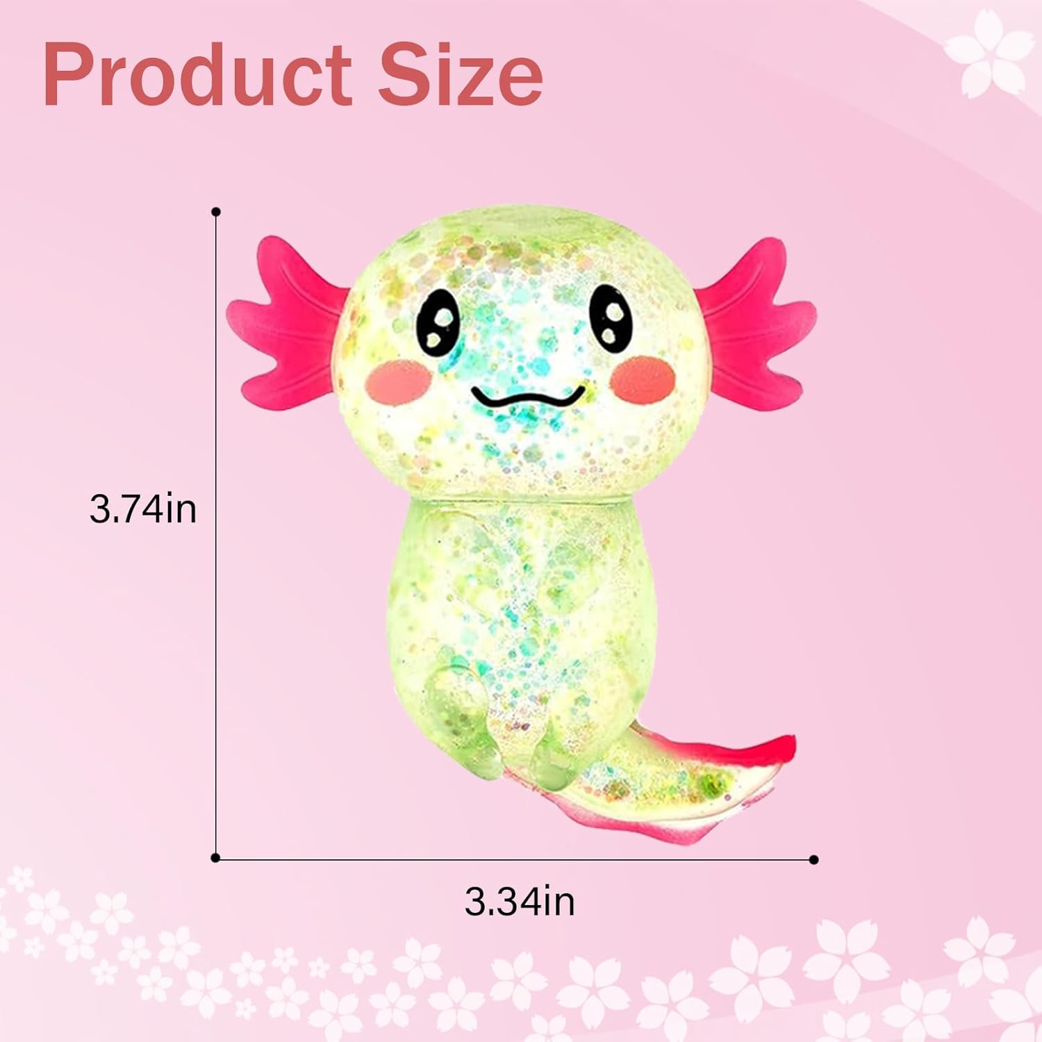 Sezua Squishy Fidget Stress Ball - Taba Squishies Squeeze Sensory Axolotl Toys. Axolotl Squishy Sugar Stress Ball Toys for Adults Kid. Glitter Salamander Gift for Party Birthday Christmas - Image 6