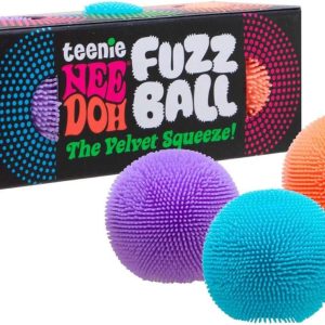 Schylling Teenie NeeDoh Fuzz Ball - 3 Teenie Squeeze Toys with a Velvet Texture and Soft Cloud Squish - 1 Balls - Color May Vary