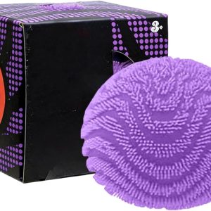 Fuzz Ball Squishy Stress Ball. Stress Fun Desk Fuzz Squeeze Ball. Plush Squeeze Ball for Desktop (Purple)