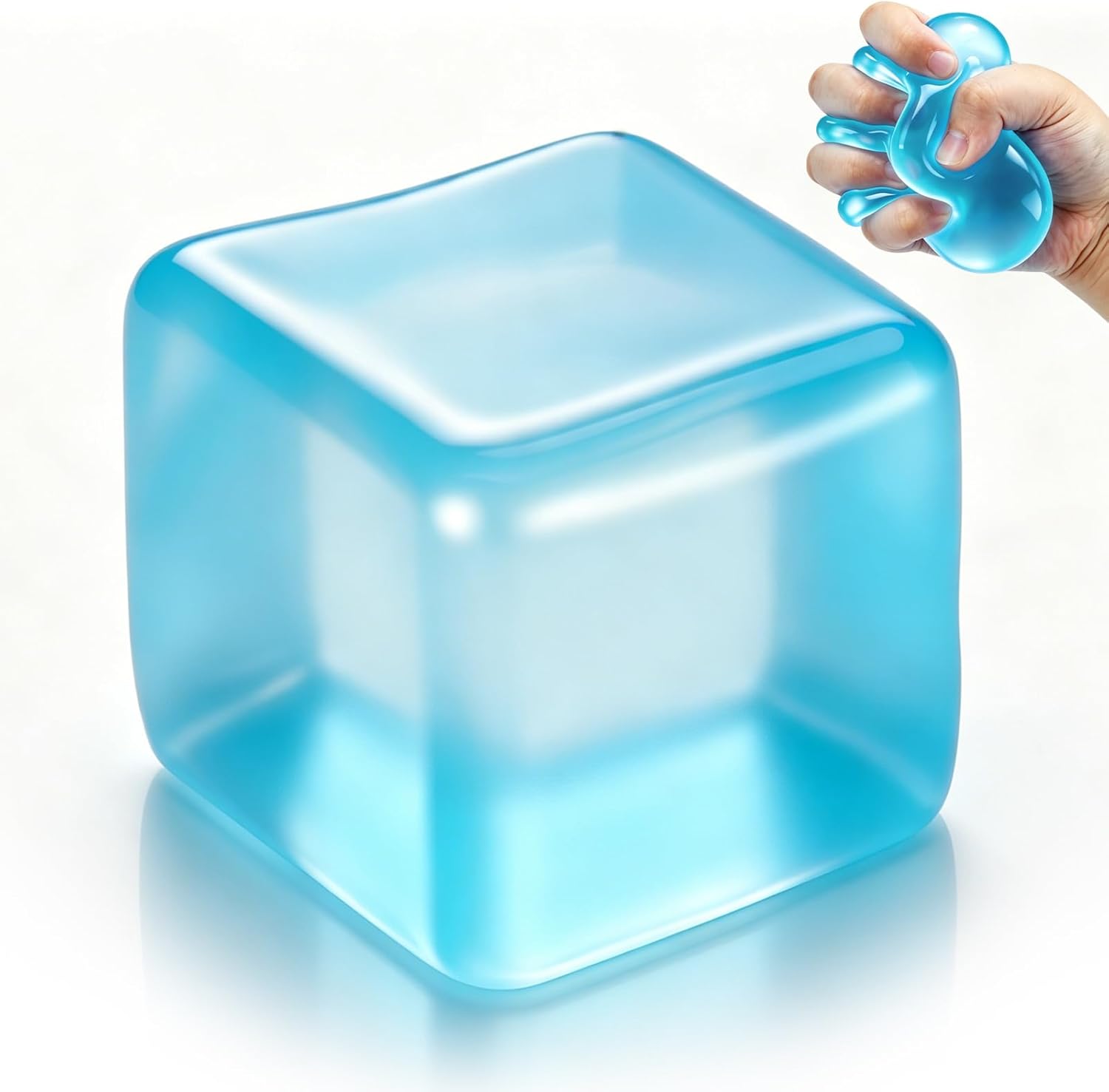Fidget Toys Squishy Stress Cube. Slow Rising Stress Balls for Adults Kids Squishies Anxiety Relief Squeeze Sensory Toys Gifts (Blue)