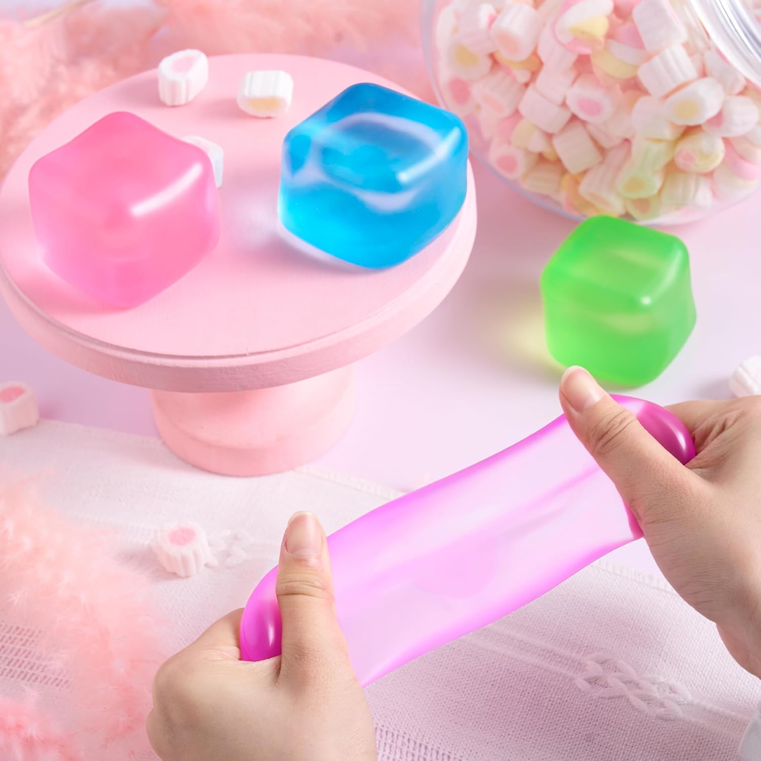 JOYIN 4 Pack Stress Cube. 2'' High Density Cube Fidget Toy. Stress Relief with Slow Rising Sensory Squishy Toys for Kids Adults. Birthday Gifts. Party Favors. Classroom Prizes for Boys Girls - Image 7