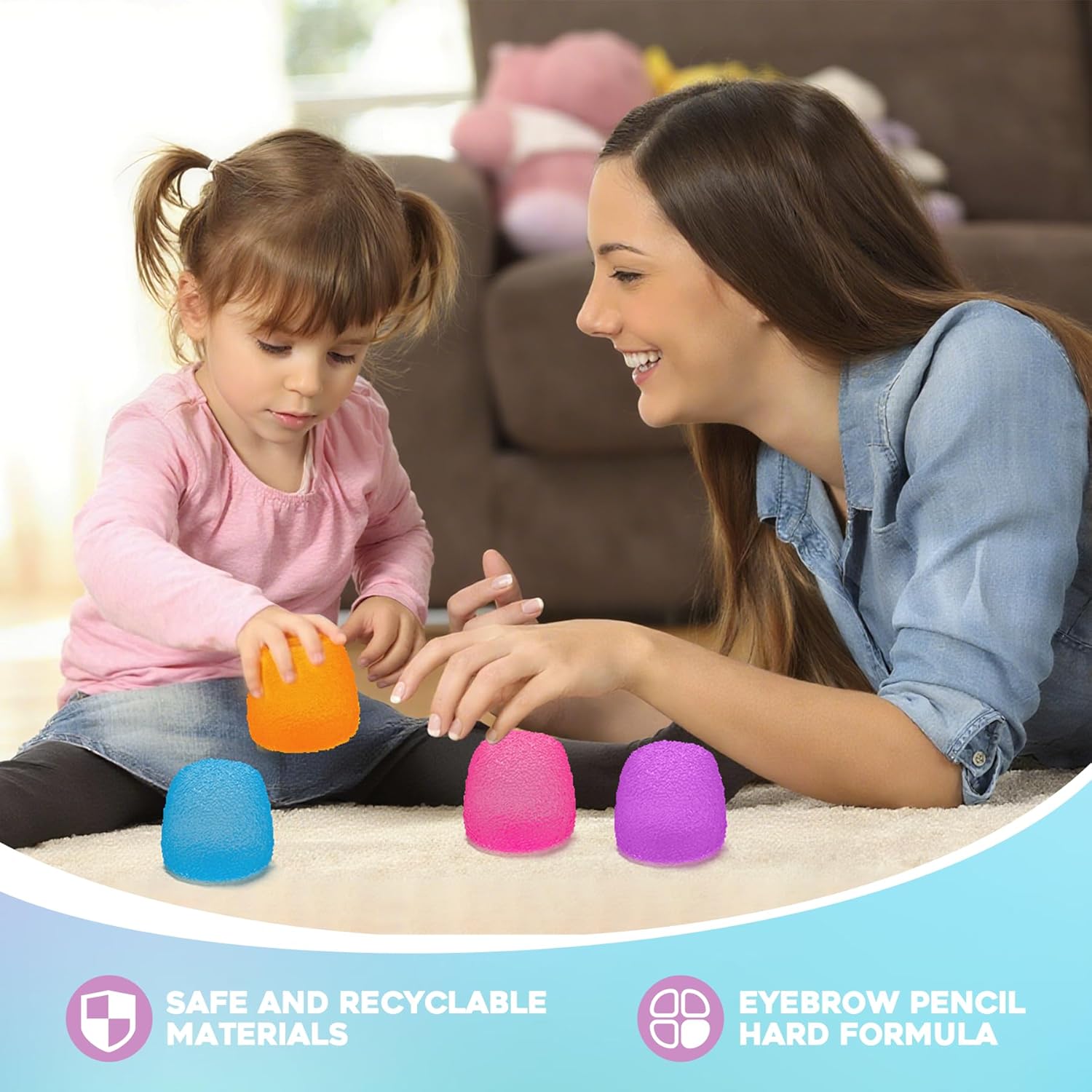 Stress Balls-Gumdrop Squishy Stress for Kids and Adults. Super Solid Squeeze Ball. Sensory for Stress Relief. Birthday. Easter Basket Stuffers and Party Favors(Pink) - Image 8