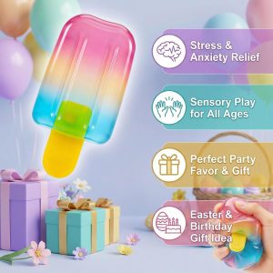 Ice Cream Squeeze Squishy.Summer Party Favors for Kids Adults.Soft Sensory Fidget Toy for Stress & Anxiety Relief.Birthday Gift & Classroom Rewards