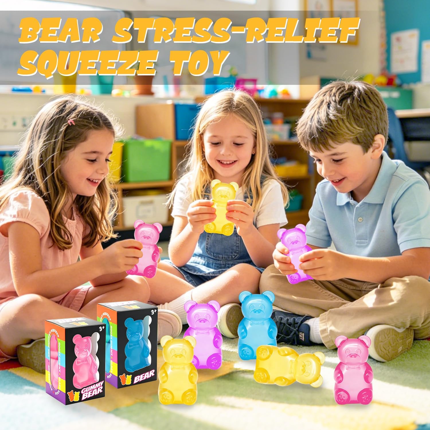 Bear Squishy Toy. Slow Rising Stress Relief Sugar Squeeze Toy for Kids & Adults. High Density Sensory Stress Balls. Stocking Stuffers. Birthday Party Favors. Anxiety Relief Toys for Boys Girls(Purple) - Image 5