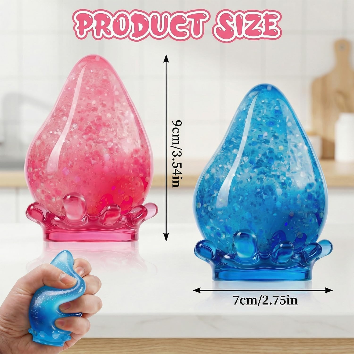 Water Drop Squeeze Squishies. Dream Squishy Drop Squishy Stress Ball. Soft Fidget Stress Ball. 2026 New Slow Rise Relief Fidget Sensory for Anxiety Stress Easter Party Favors (Blue) - Image 6