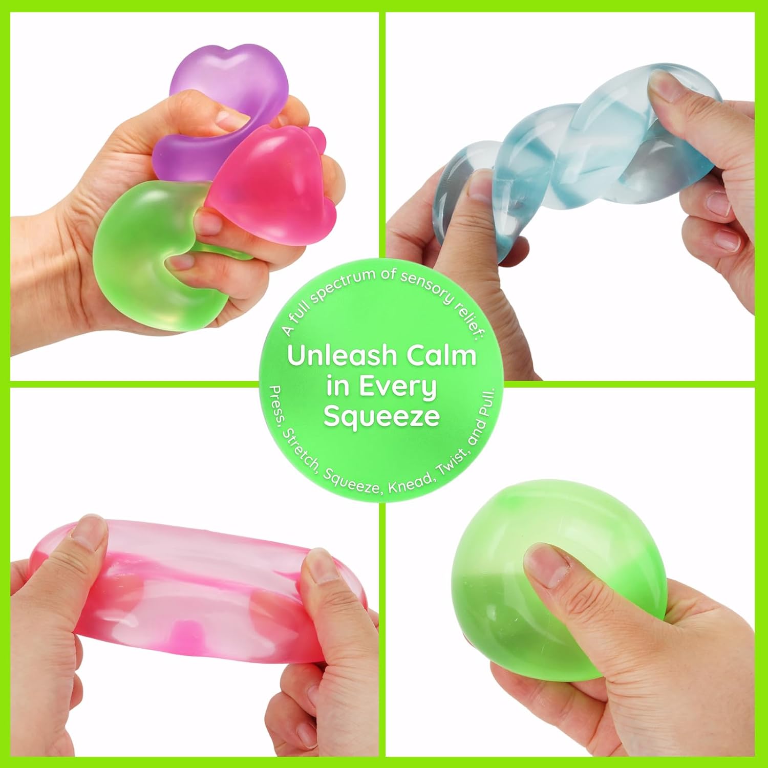 4 Pcs Stress Cube Glow in The Dark. Slow Rising Squishy Fidget Toys for Adults Teens Boys Girls Anxiety Relief Squeeze Stress Balls Sensory Toys for Kids with Autism Party Favors Gifts - Image 5