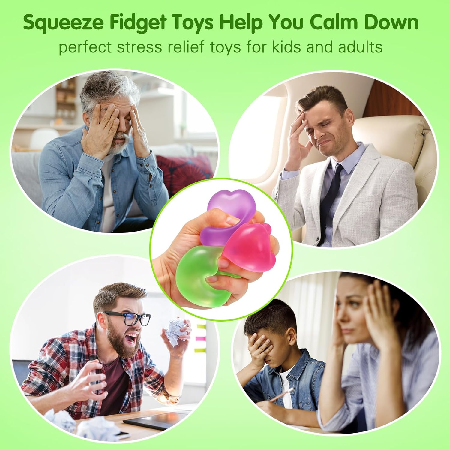 4 Pcs Stress Cube Glow in The Dark. Slow Rising Squishy Fidget Toys for Adults Teens Boys Girls Anxiety Relief Squeeze Stress Balls Sensory Toys for Kids with Autism Party Favors Gifts - Image 3