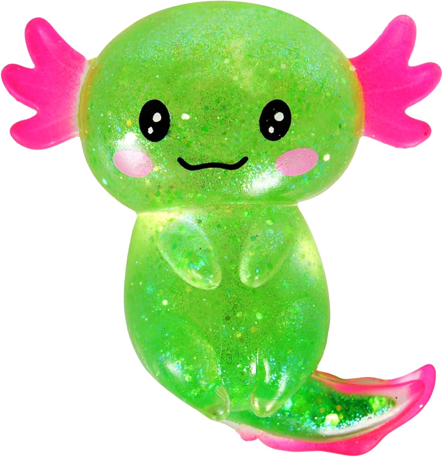 Axolotl Squishy Stress Ball. Soft TPR Slow Rising Squeeze Toy. Cute Axolotl Fidget Toy for Stress Relief. Anxiety Calming Sensory Toy for Kids Adults(Green Long Tail Axolotl) - Image 8