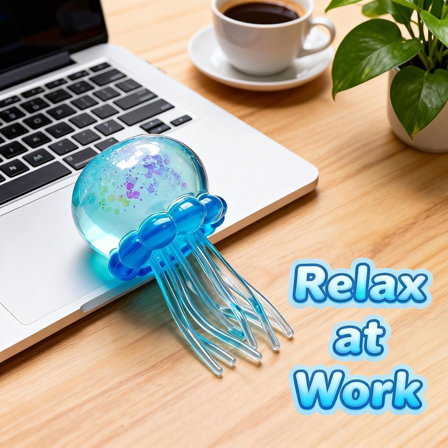 Jellyfish-Shaped Squeeze Toy. Slow-Rebound Stress-Relieving Ball. Soft and Elastic Sensory Stress-Relieving Toy. Squeezing Toys can Effectively Relieve Anxiety and Stress.(Orange Color) - Image 3