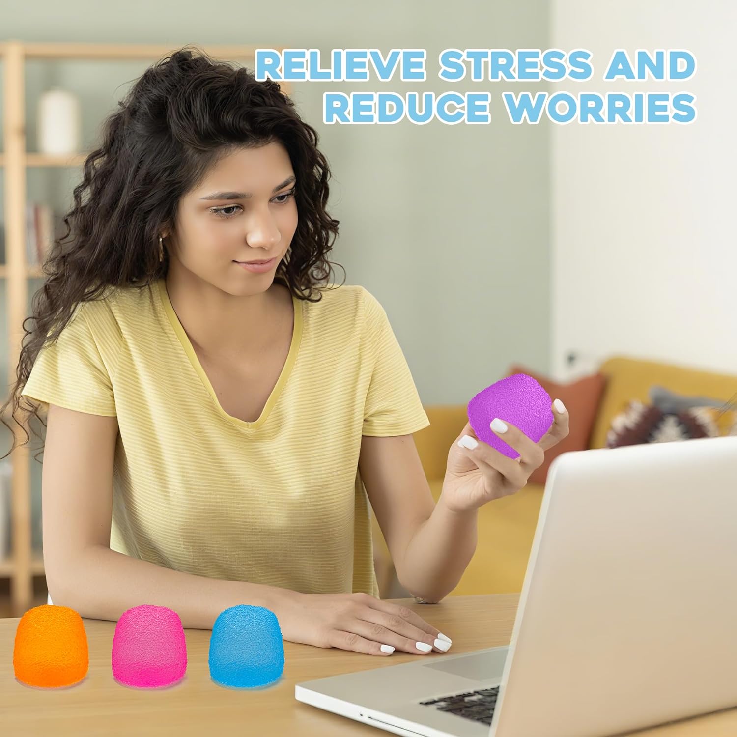 Stress Balls-Gumdrop Squishy Stress for Kids and Adults. Super Solid Squeeze Ball. Sensory for Stress Relief. Birthday. Easter Basket Stuffers and Party Favors(Pink) - Image 9