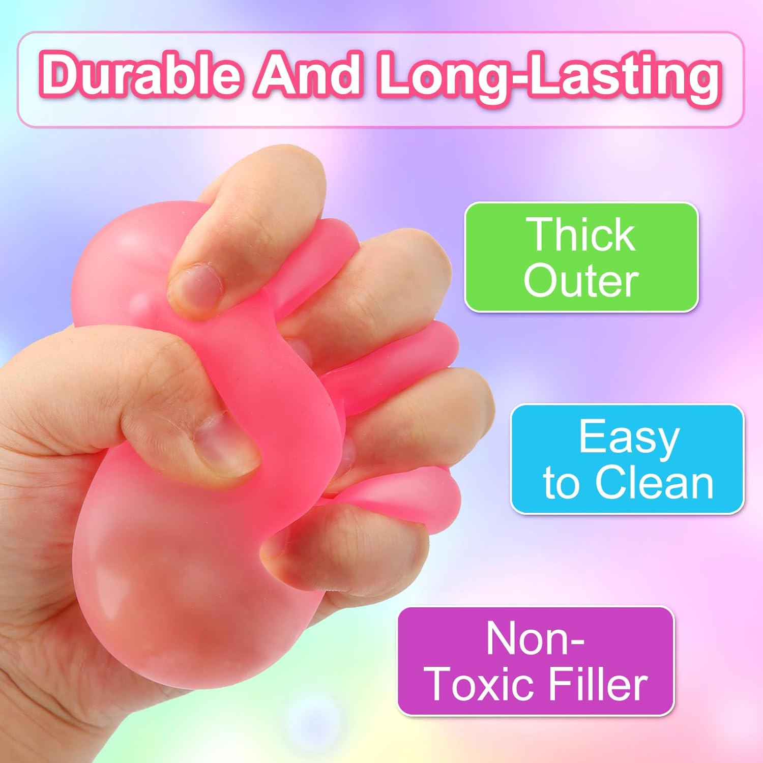4 Pack Stress Cube Sensory Fidget Toys for Anxiety Stress Relief. Slow Rising Fidget Cube Squeeze Toys. Squishy Cube Filled with Thick Substance. Ice Cube Stress Balls for Adults Kids - Image 2