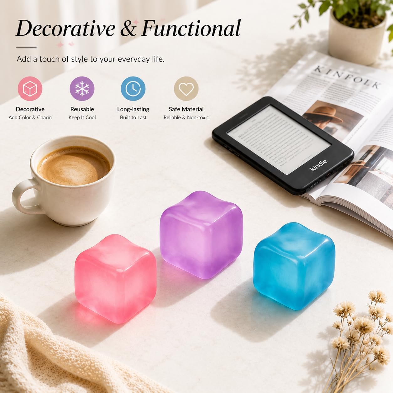 Premium Big Block Cube ?C Sensory Toy with a Super Solid Squish Nice Square Shape Anxiety Sensory Squishy Fidget Toy Ice Cube Slow Rise (Blue) - Image 5