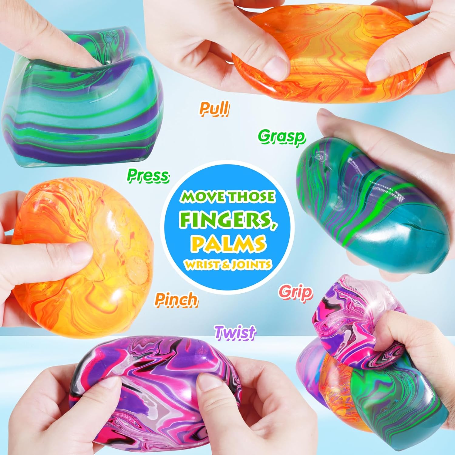 4Pack Fidget Toys Mini Squishy Stress Cube. Stress Balls for Kids. Adults Squishies Anxiety Stress Relief. Ice Squishy Cube Sugar Balls. Sensory Toys for Kids with Autism. Fidgets for Classroom Prize - Image 3