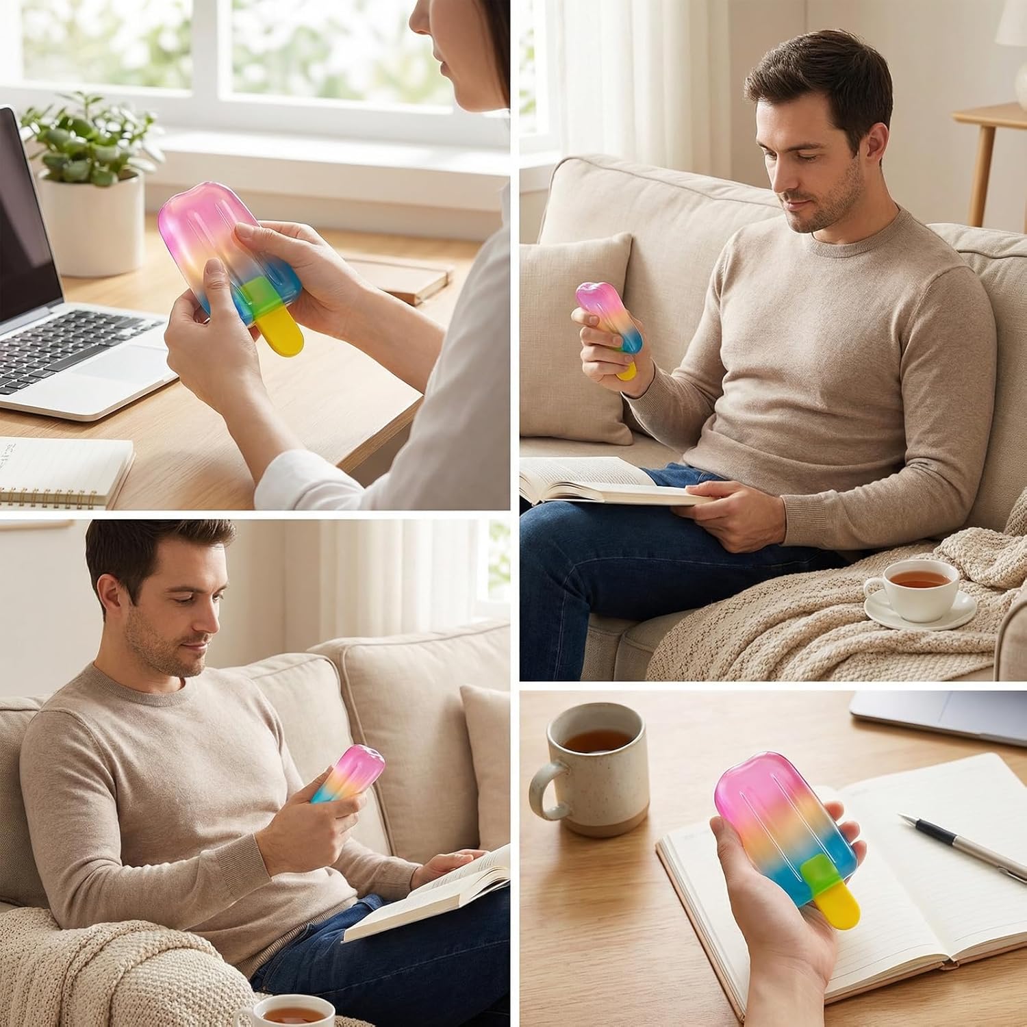 Ice Cream Squeeze Squishy.Summer Party Favors for Kids Adults.Soft Sensory Fidget Toy for Stress & Anxiety Relief.Birthday Gift & Classroom Rewards - Image 5