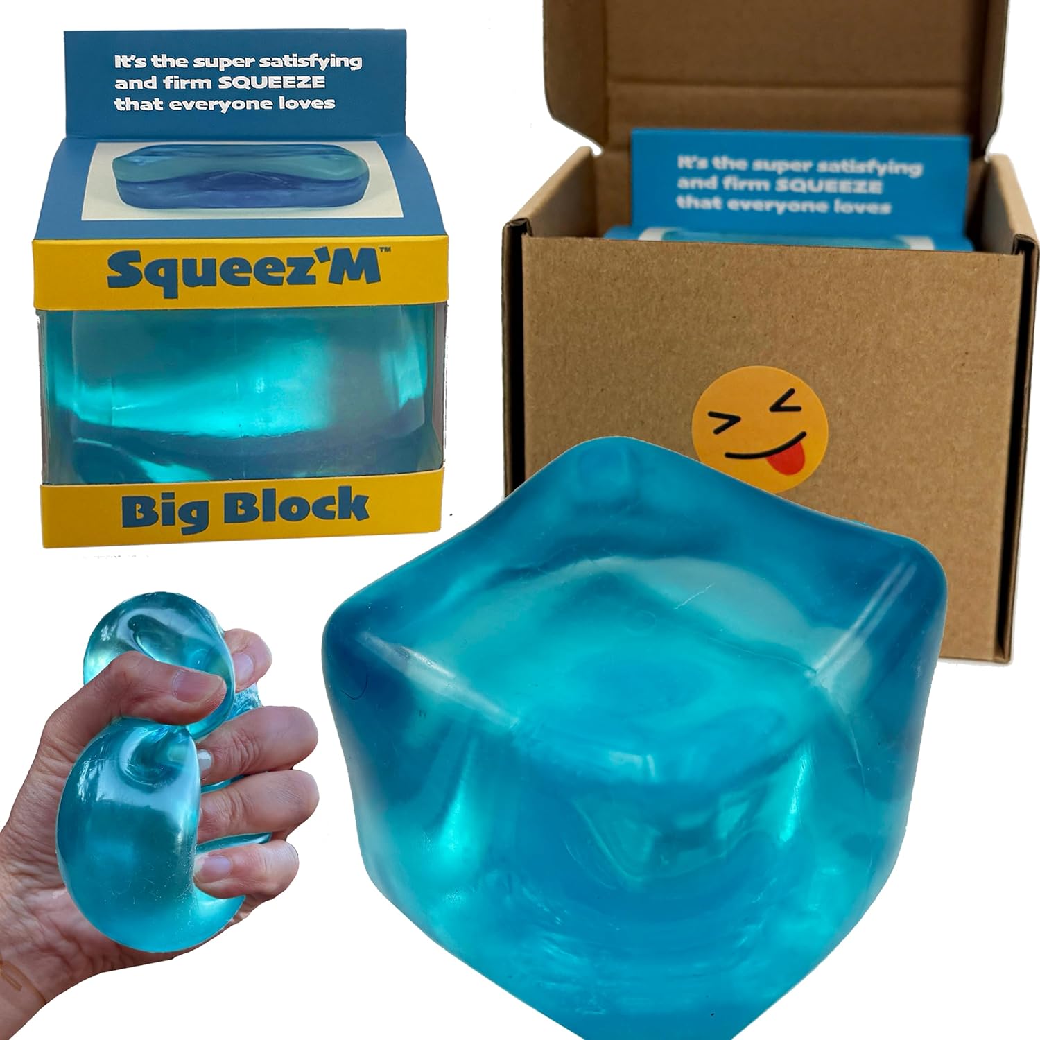 Premium Big Block Squeez'M Cube ?C 35% Larger Than The Standard Squishy Cube. Toy for Kids & Adults - Sensory Fidget for Stress Relief. Focus & Play ?C Colorful. Durable. Gift-Ready ?C ASTM Certified 3+