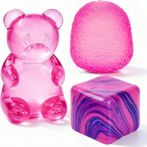 3Pcs Taba Squishies Fidget Toys. Stress Balls for Kids and Adults. Squishies Stress Cube. Sensory Toys for Kids with Autism. Fidgets for Classroom Prize. Birthday Gifts Party Favors(Random Color)