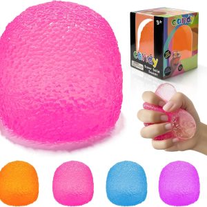 Stress Balls-Gumdrop Squishy Stress for Kids and Adults. Super Solid Squeeze Ball. Sensory for Stress Relief. Birthday. Easter Basket Stuffers and Party Favors(Pink)