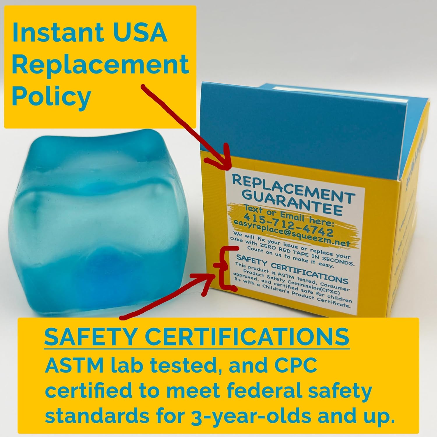 Premium Big Block Squeez'M Cube ?C 35% Larger Than The Standard Squishy Cube. Toy for Kids & Adults - Sensory Fidget for Stress Relief. Focus & Play ?C Colorful. Durable. Gift-Ready ?C ASTM Certified 3+ - Image 5